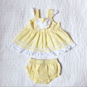 EUC Yellow Seersucker 2-Piece Dress by Cuddle Bear